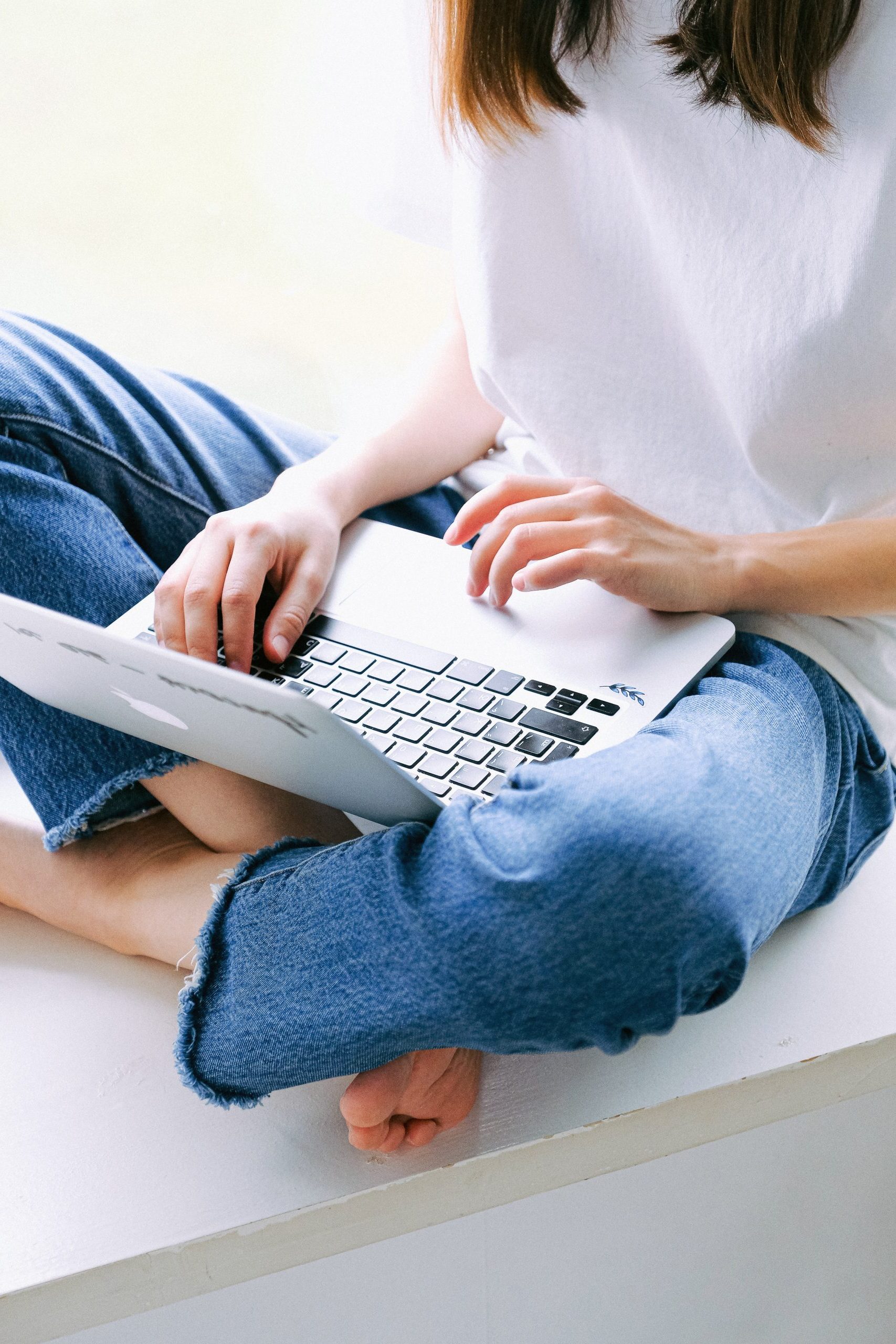 using laptop